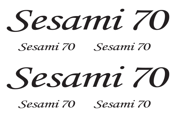 セサミ７０　ステッカー（Ａ４白黒）【受注生産】